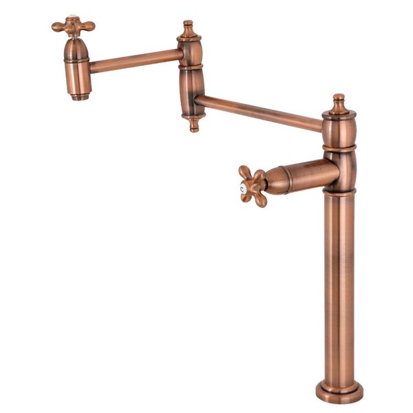 Kingston Brass Deck Mount Pot Filler, Antique Copper KS370AXAC